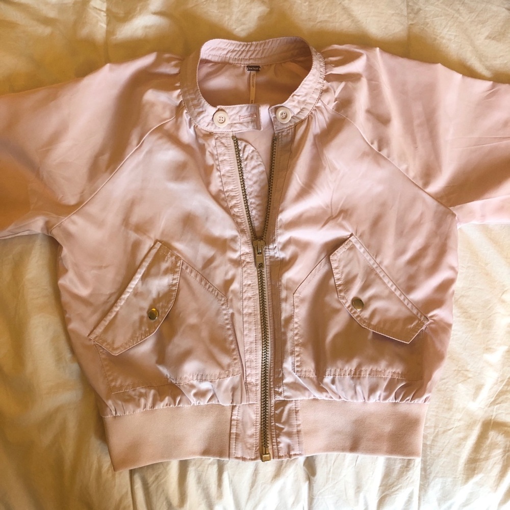 Free People light pink bomber jacket